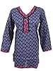 Boho Indian Kurta Tunic Tops Floral Printed Cotton Summer Blouse Medium Sz