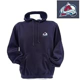 Colorado Avalanche NHL Goalie Hooded Sweatshirt by Antigua (Navy Blue) (Large)