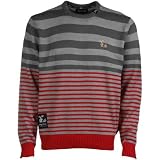 LRG Chalet Gray-Red Striped Knit Sweater