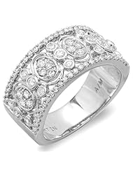 0.80 Carat (ctw) 14k White Gold Round Diamond Ladies Cocktail Right Hand Ring