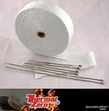 High Temperature Header/Exhaust Wrap Kit: 1 Roll White 1/8