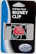 Enamel Red Rose Stainless Steel Money Clip