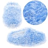 Blue Fuzzy Slippers for Women