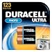 Duracell 123 Camera Battery, 3 Volt (2 Batteries)