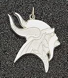 Minnesota Vikings Giant 1 5/8 W x 2 1/4 H Viking Head Pendant - 14KT Gold Jewelry