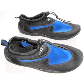 Boys black & blue slip on aqua/water surf shoes