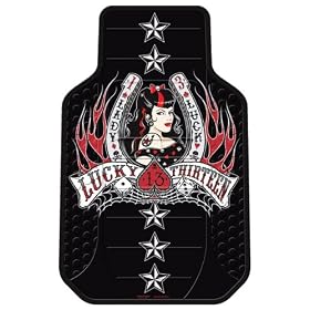 Lucky 13 "Lady Luck" Universal-Fit Molded Front Floor Mat - Set of 2
