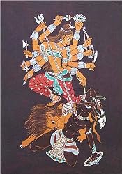 Folk Art Batik Asian Paintings Wax on Cloth 36 x 24 inches (batik557)