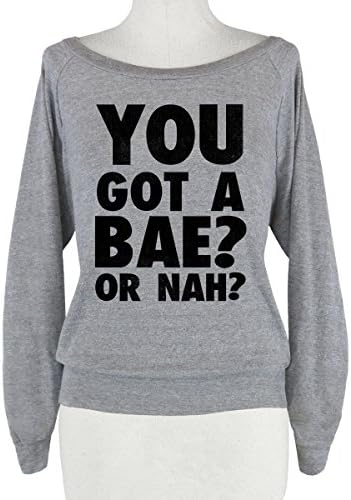 HUMAN You Got a Bae? Or Nah? Athletic Grey Medium Raglan