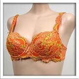 Orlfa $69 Orange Sexy Floral Lace Trimmed Bra #0232 sz 34A