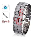 Japanese Style Red LED Watch - Steel Bracelet invisible face ultimate geek gadget