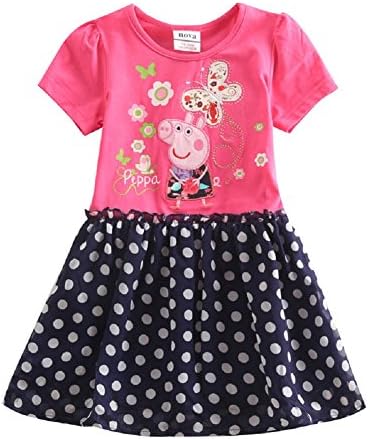 Baby Girls Kids Lovely Cartoon Butterfly Embroidery Cotton Party Dress 4-5Y