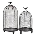 Decorative Bird Cages - Set of 2 - Rustic Black (19" & 14")
