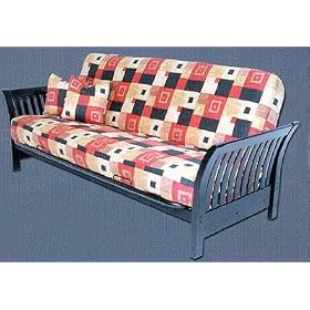 Florenzia Black Lacquer Full Futon Frame