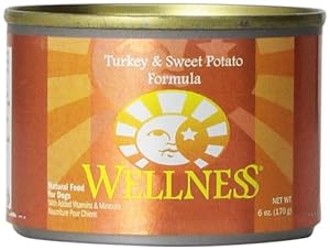 Wellness Canned Dog Food for Adult Dogs, Turkey and Sweet Potato Recipe, 6-Ounce Cans, Pack of 24 Wellness Canned Dog Food for Adult Dogs, Turkey and Sweet Potato Recipe, 6-Ounce Cans, Pack of 24