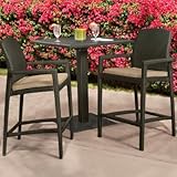 Tropitone Evo Woven All Weather Wicker Bar Height Dining Set - TRO154