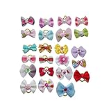Pixnor Pet Dog Hair Bows Accessories With Rubber Bands Pack Of 20