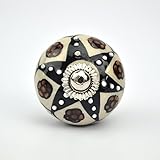 Ornate black floral Ceramic knobs for cabinets & cupboards - hand painted pulls
