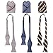 BMC Mens 6pc Mixed Design Self Tie Bowtie Pocket Square Matching Fashion Suit Accessories - Set 3: Touch of Class