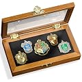 Harry Potter Hogwarts Pin / Badge Collection - Five Pins in Display Case