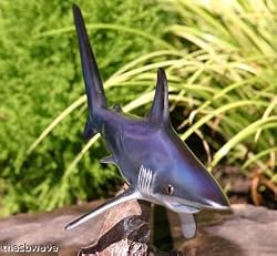 Taxidermy 23" Fiberglass Blue Shark Sculpture Statue