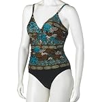 Fantasizer Women's Treasure of Maya 1 Piece Camisole Tank Suit with Shirring