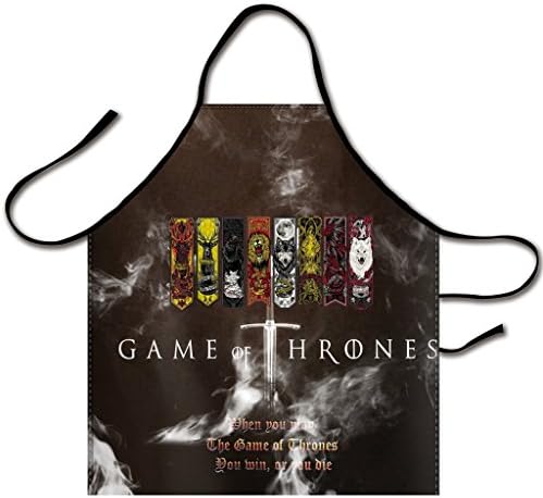 Kaylin Popular Fantasy Drama TV Series Game of Thrones Logo Bib Apron Canvas Chef Apron Cooking Apron Professional Apron for Cooking, Grill and Baking