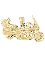 Dazzlers Solid 14k Gold Motorcycle Charm Pendant Available in three colors from jewelsberry (weights: 5.7 grams only)