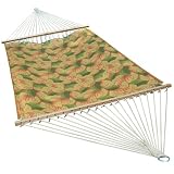 Algoma 2789W-138 Two Point 13-Foot Fabric Hammock, Leaves Dark Melon Print Spun Polyester