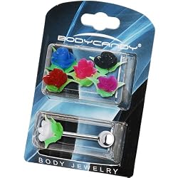14 Gauge 6 Silicone Rose Interchangeable Barbell Pack