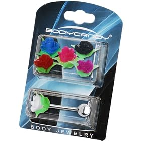 14 Gauge 6 Silicone Rose Interchangeable Barbell Pack