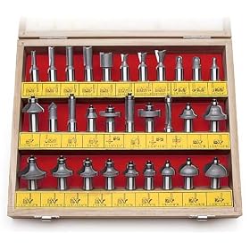 Click here to buy 30 Pc. Carbide-tipped Router Bit Set, 1 2 shank w FREE Shipping* by MLCS.
