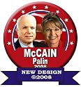John Mccain Sarah Palin Political Button - Red