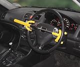 DOUBLE HOOK CAR STEERING WHEEL YELLOW SECURITY LOCK/BRACE