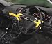 STRONG YELLOW DOUBLE HOOK CAR STEERING WHEEL ANTI THEFT SECURITY LOCK/BRACE W...