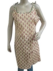 General Print Summer Cotton Tunic  With a Ribbon 