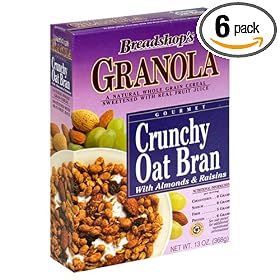 Breadshop's Granola Crunchy Oat Bran, 13-Ounce Boxes (Pack of 6)