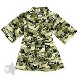 Green Camo Plush Coral Fleece Bath Robe for Toddlers and Boys