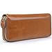 Jack&Chris Women's Long Wallet Leather Clutch Large Zipper Purse for iphone 7, WBXH050 (Brown)