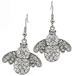 Adorabe Ice Crystal Honey Bee Dangle Earrings - Big 1.75" Drop
