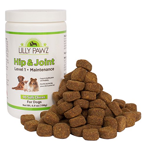 Natural Glucosamine for Dogs 500mg Hip and Joint Dog Supplement with Chondroitin, Yucca Schidigera, Omega 3 & 6 and Vitamins C & E - 90 Chews - Arthritis Pain Relief, Mobility, Anti-inflammatory