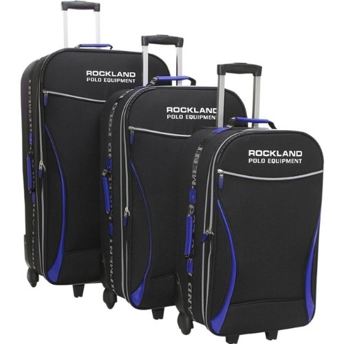 Rockland Luggage Polo 3 Piece Luggage Set Navy Robert K. Talmadgeez