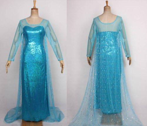 Queen Elsa dress Cosplay Costume and snow cos1229 Ana ( Male XL)
