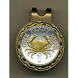 Guernsey Penny Crab Two Tone Coin Golf Ball Marker by 