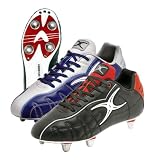 GILBERT Sidestep Navy/Silver 6 Stud Junior Rugby Boots (873039-1/2-X), UK4