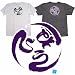 Uneri - Swell. A calligrapher's interpretation of the kanji for the word uneri. A large graphic appears on the back and a smaller one on the front left breast. This 100% cotton t-shirt is available in white and charcoal.