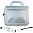 Silver Gray Cube with Pocket Series Shell Hard Carrying case for iPad fits snuggly + Includes a 4-inch eBigValue (TM) Determination Hand Strap + Retractable Hotsync Usb Data Cable for Apple Ipad