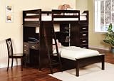 Bunk Bed - Twin / Twin Size Workstation Bunk Bed in Cappuccino - Coaster
