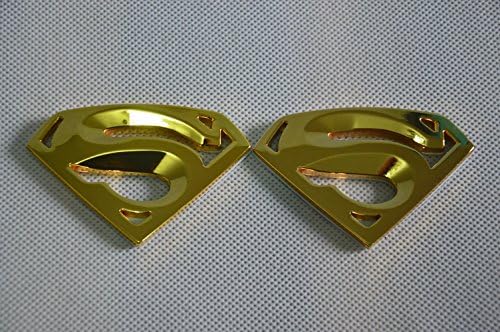Morishin New Superman Car Emblem Decal Sticker Truck Motorcycle Logo Metal Golden Size: 82x58 mm - 2 piece
