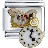  : Gold White Rabbit Licensed Italian Charm Bracelet